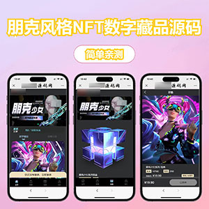 朋克风格NFT数字藏品源码二开视频藏品展示带uniapp