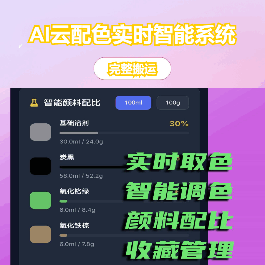 AI云配色实时智能系统+全开源系统