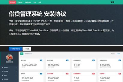 2019最新ThinkPHP开发借贷管理系统安装版 口子小额贷款源码
