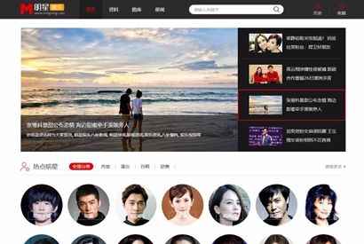 帝国cms仿明星网源码 时尚大气 漂亮美观 明星网资讯网站系统