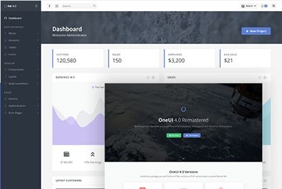 OneUI v4.1 基于Bootstrap 4的后台框架模板