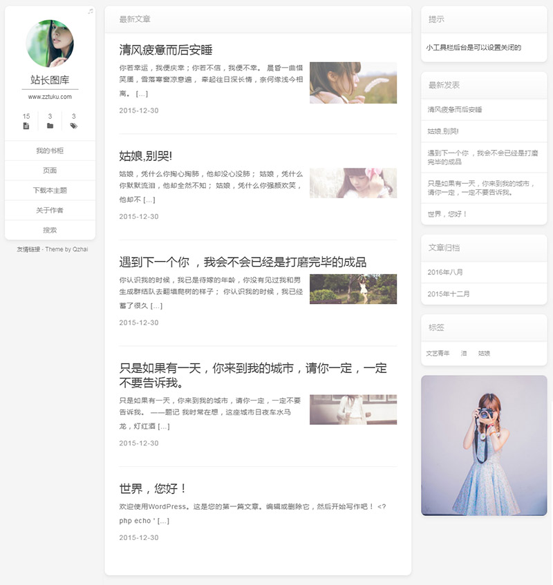 WordPress No.7 – 极简博客主题分享