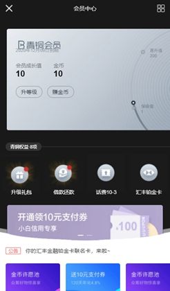 金融借贷app会员特权页面模板